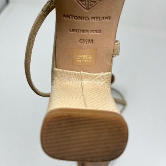 Antonio Melani Celeestie heels cream snake embossed heeled sandals 6.5M BoxB - Picture 7 of 7